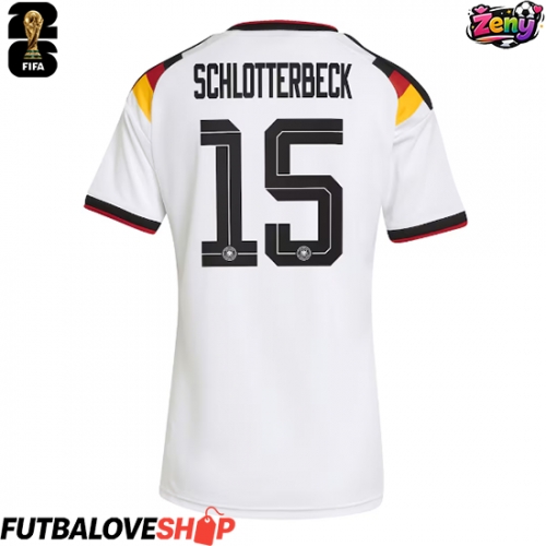 Dres Nemecko Nico Schlotterbeck #15 Domáci pre Ženy MS 2026 Krátky Rukáv